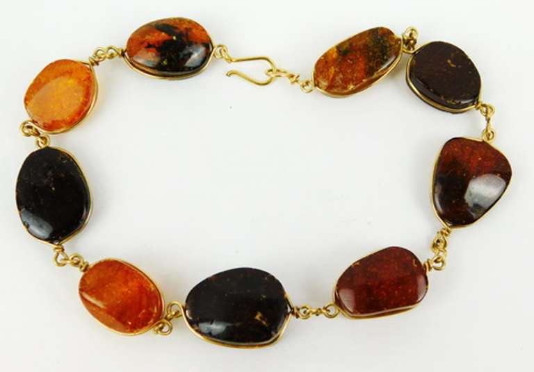 Chunky Amber Bracelet, 8.75 Inches