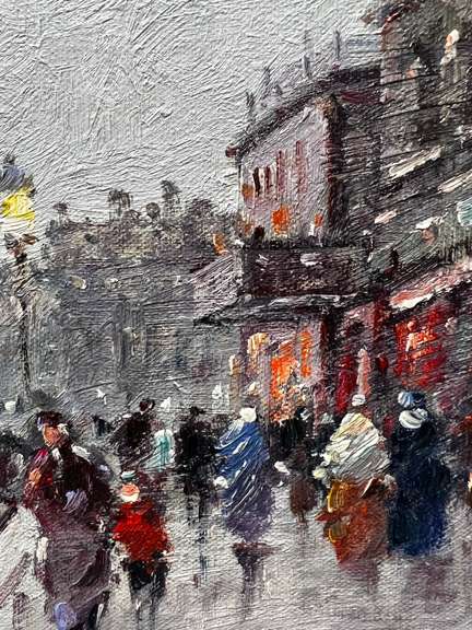 European Vacation Parisian Streetscene Painting