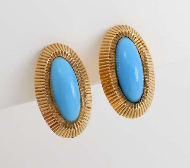 Beautiful Turquoise Earrings with French Backs