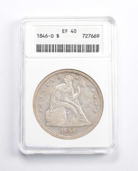 EF40 1846-O Seated Liberty Silver Dollar ANACS