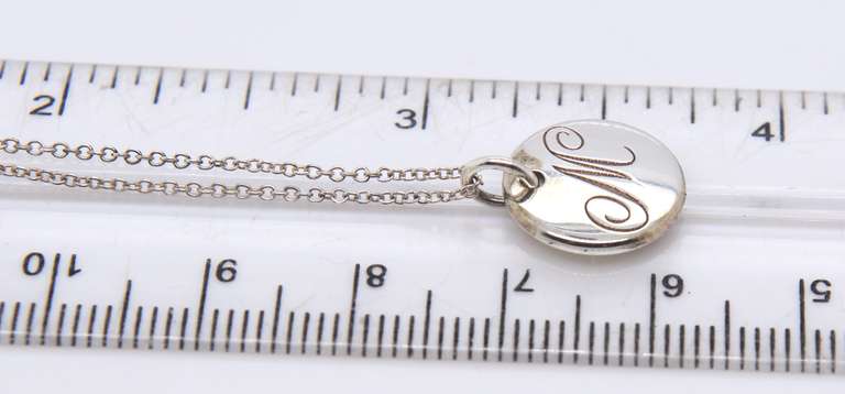 Tiffany & Co Heart M Alphabet Pendant on Chain
