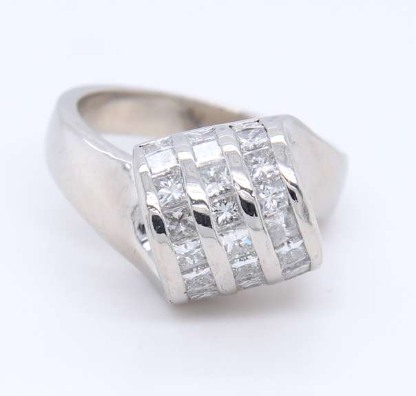 Dreamy Platinum Channel Set Loop Diamond Ring