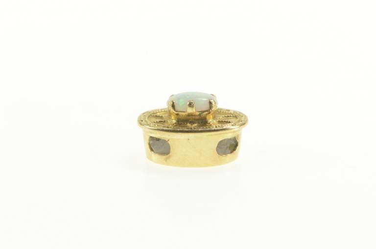 10K Yellow Gold Natural Opal Oval Slide Bracelet Charm/Pendant