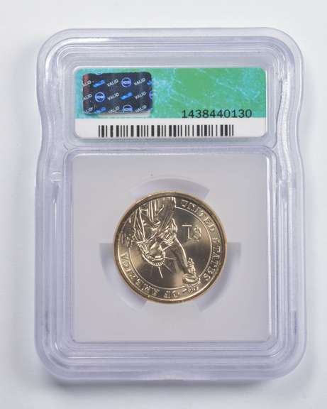 MS63 2007 Washington Pres. $1 Error Struck Thru Missing Edge ICG