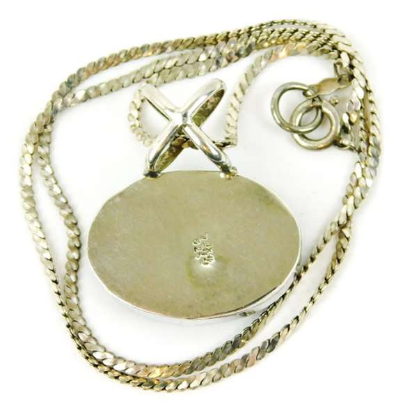 Superb Large Sterling Malachite Necklace