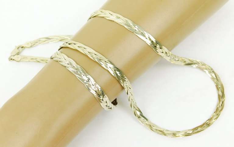 Sterling Woven Herringbone Necklace & Bracelet