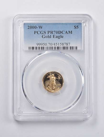 PR70 DCAM 2000-W $5 American Gold Eagle 1/10 Oz. .999 Fine Gold PCGS