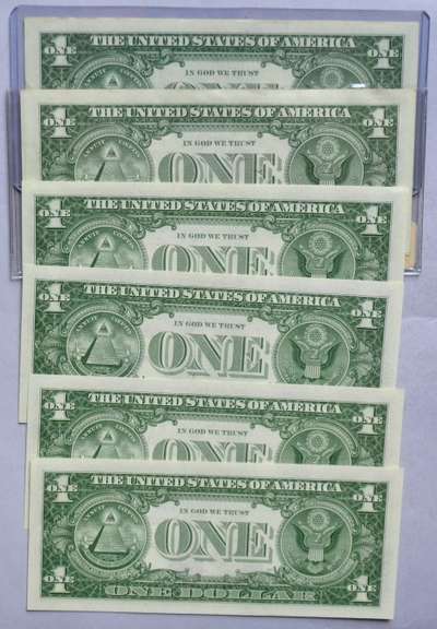 9 CH CU $1 1957 Silver Certificates