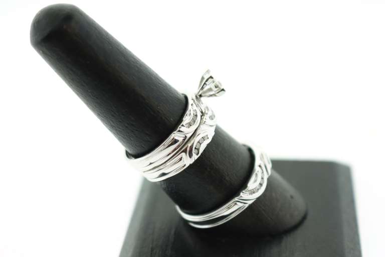 14K WHITE GOLD AND DIAMOND TRIO SET