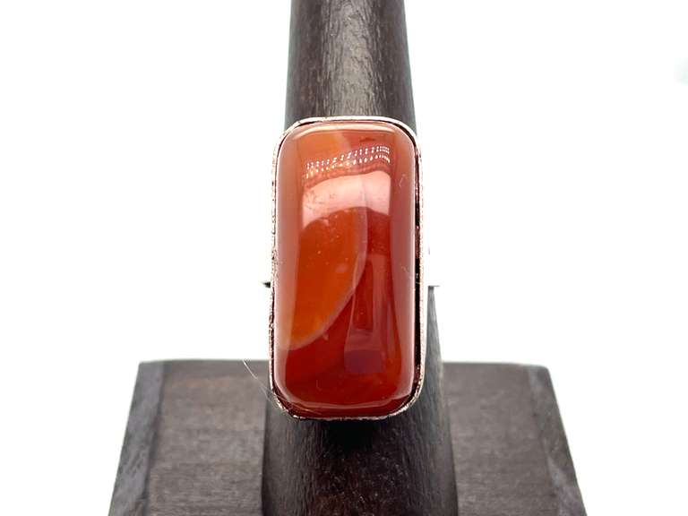 Statement Piece Red Carnelian Tibetan Silver Ring