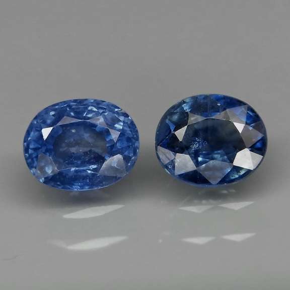 Heated only 1.12ct navy blue Sapphire set
