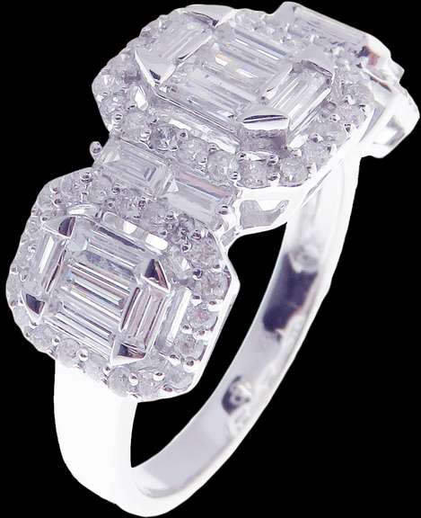 Stunning 18kt Solid White Gold & Diamond Band Ring