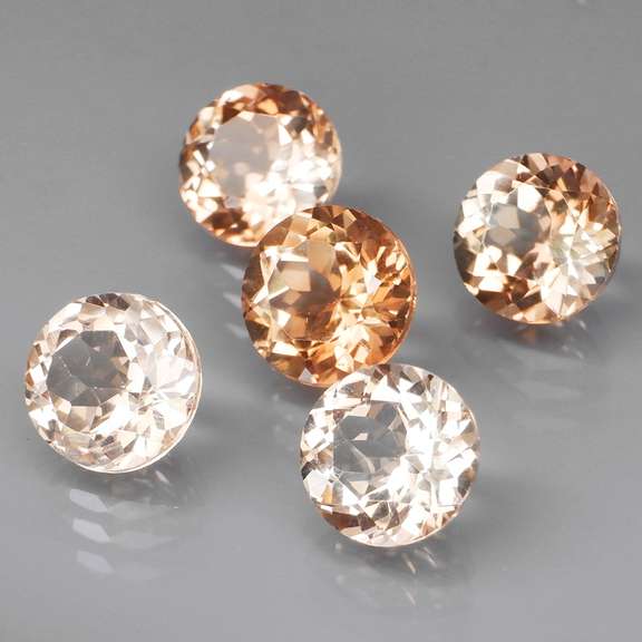 Matched! 5 piece 11.78ct full fire Imperial Topaz set