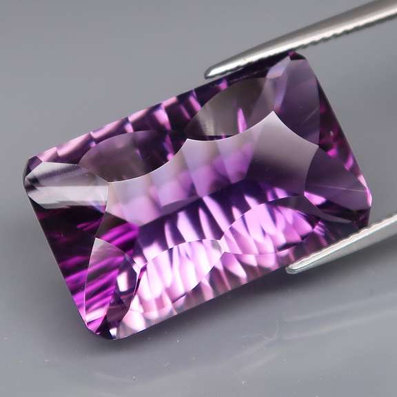 Superb 20.69ct concave emerald cut Bolivian Amethyst