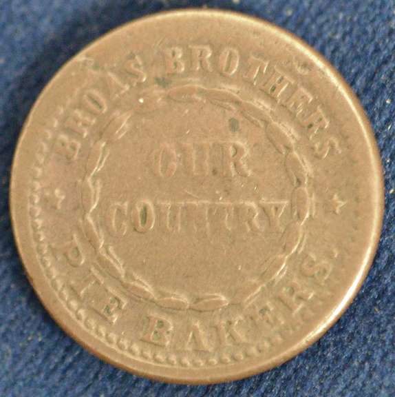 1863 Broas Brothers Civil War Store Card, Circulated.