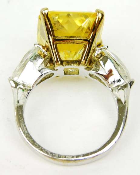 Glamorous Jolie Gabor Sterling Cocktail Ring, Size 6