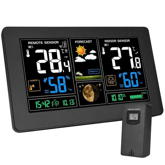 Big Screen Weather Forecast Clock Wireless Radio