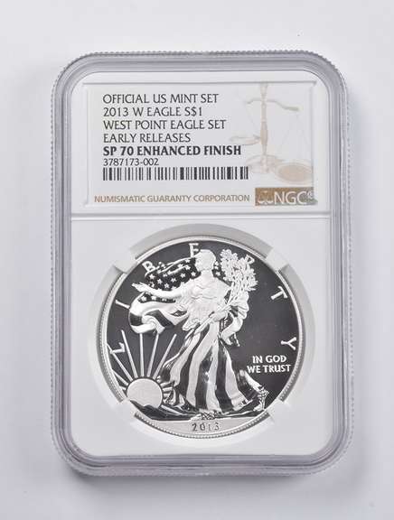 SP70 EF 2013-W American Silver Eagle ER West Point Eagle Set NGC