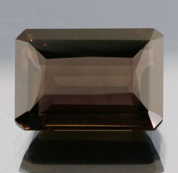 Gem grade! 28.06ct emerald cut Smoky Quartz