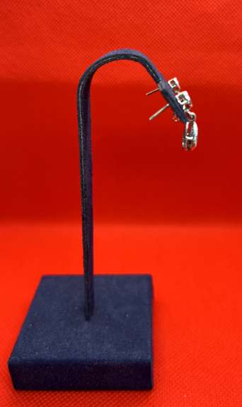 UNUSUAL 14K WHITE GOLD DIAMOND SCREW BACK EARRINGS