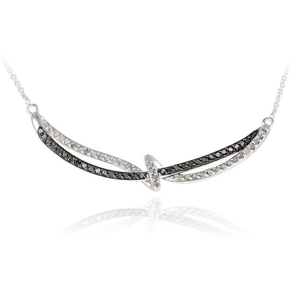 3/4ct Black & White Diamond Twist Necklace