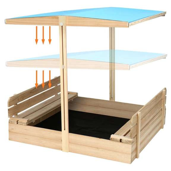 118x118cm Wooden Giant Cabana Sandbox Play Station