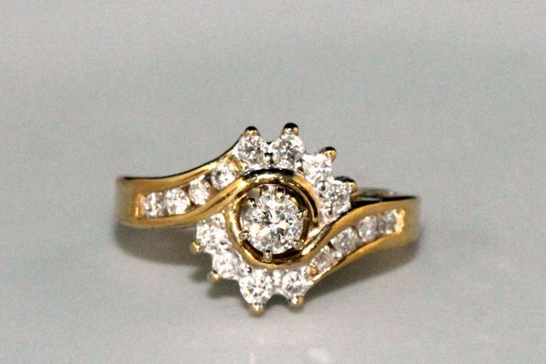 Sparkling Diamond Cocktail Ring in 14k