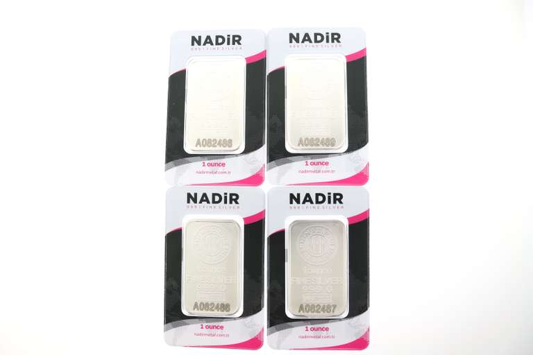 Four Set Pure .999 Silver Bars