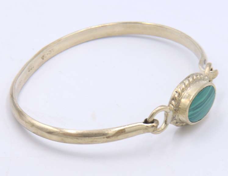 Vintage Sterling Silver Signed Turquoise Cuff Bracelet