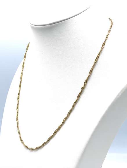 Dainty Spiral Rope Italian Chain in Plated 14KT Yellow Gold