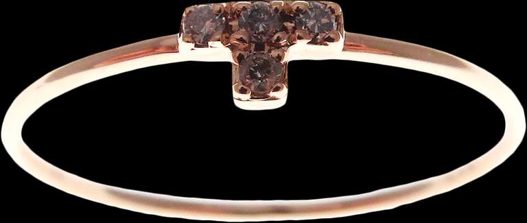 Elegant Four Set Diamond 18k Rose Gold Ring