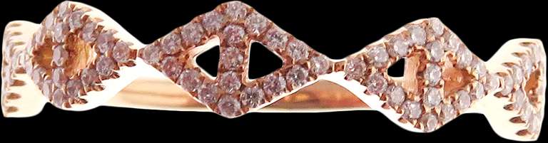 Stunning 18k Rose Gold Diamond Studded Ring