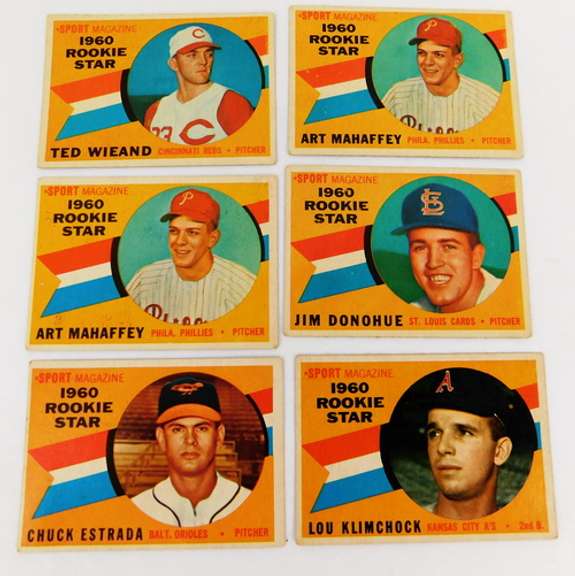 6 Sport Magazine 1960 Rookie Star Baseball Cards