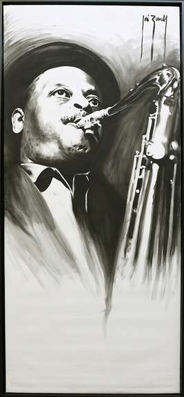 Black and White Contemporary Jazz Painting