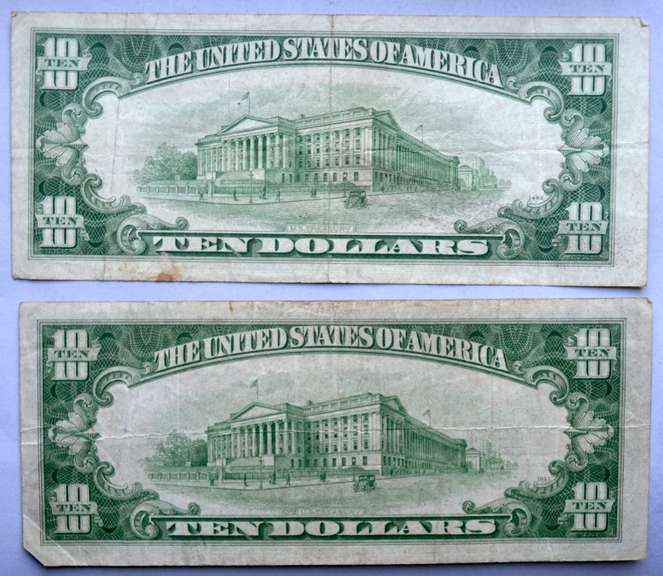 1934 A &1953 $10 Silver Certificates