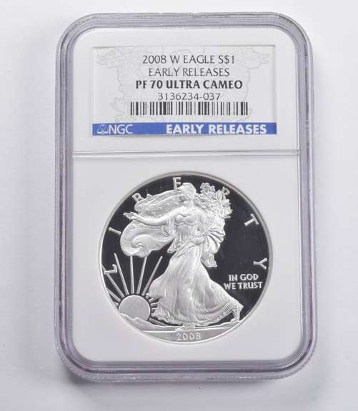 PF70 UCAM 2008-W American Silver Eagle ER NGC