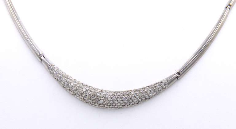 The Most Incredible White Gold Pave Diamond Collar Necklace