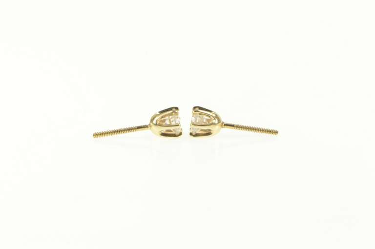 14K Yellow Gold 0.57 Ctw Diamond Solitaire Classic Stud Earrings