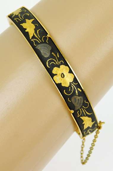 Vintage Spanish Damascene Bangle & Earrings