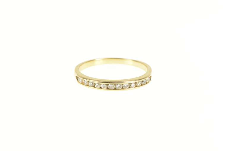 14K Yellow Gold 0.24 Ctw Diamond Channel Wedding Band Ring