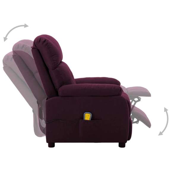 Massage Recliner Chair Purple Fabric