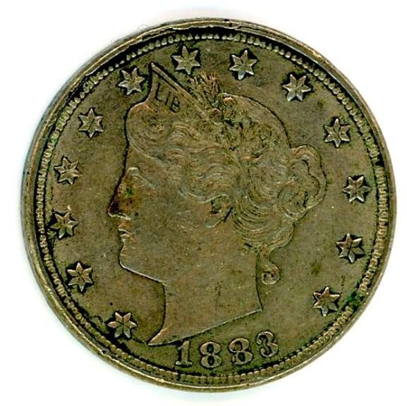 1883 No Cents Liberty 'V' Nickel
