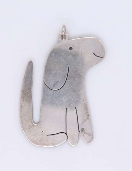 Vintage Sterling Silver Dog Pendant Charm