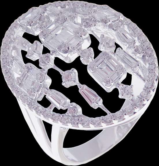 Intricate Diamond Puzzle 18k White Gold Ring