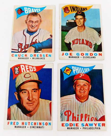 4 Topps Manager Baseball Cards