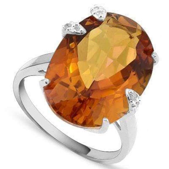 LOVELY ! 11.69 CARAT AZOTIC GEMSTONE & DIAMOND 10KT SOLID GOLD RING