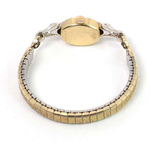 Vintage 1957 Bulova 14k Gold Diamond Accented Ladies Watch, Pre-Owned.
