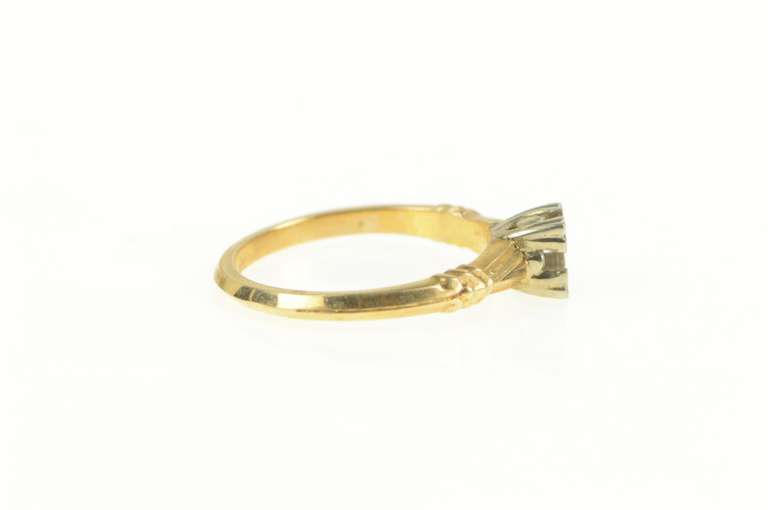 14K Yellow Gold 3.75mm Engagement Setting Vintage NOS 1950's Ring