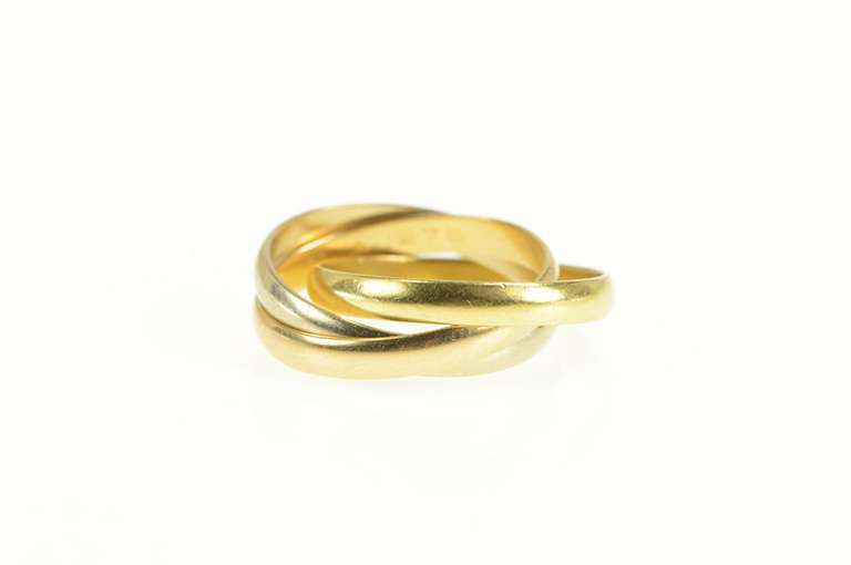18K Yellow Gold Cartier Trinity Tri Tone Rolling Three Band Ring