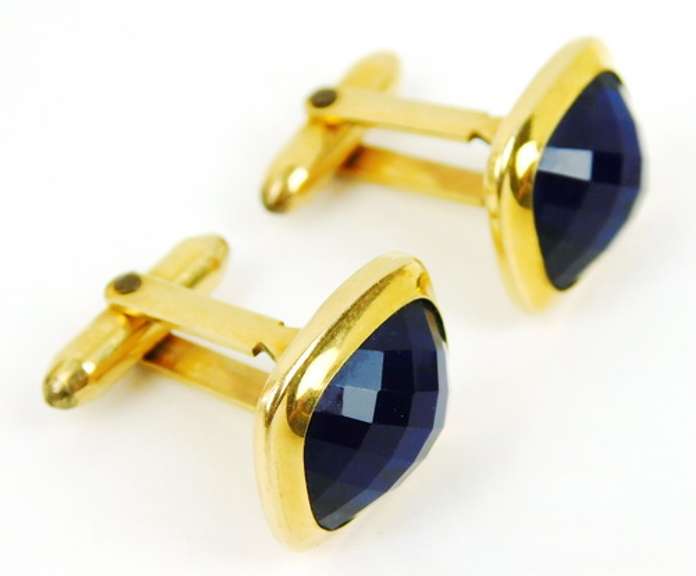 2 Pairs of Vintage Jeweled Cuff Links